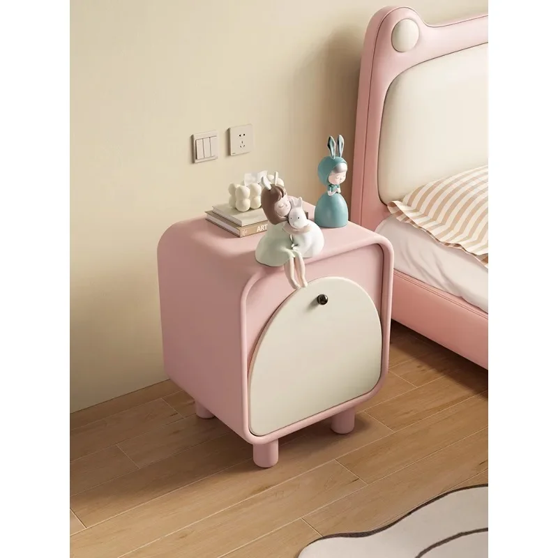 Kepala tempat tidur anak laki-laki, lemari sebelah kayu solid kecil imut Prancis kreatif sederhana Modern untuk kamar tidur laki-laki