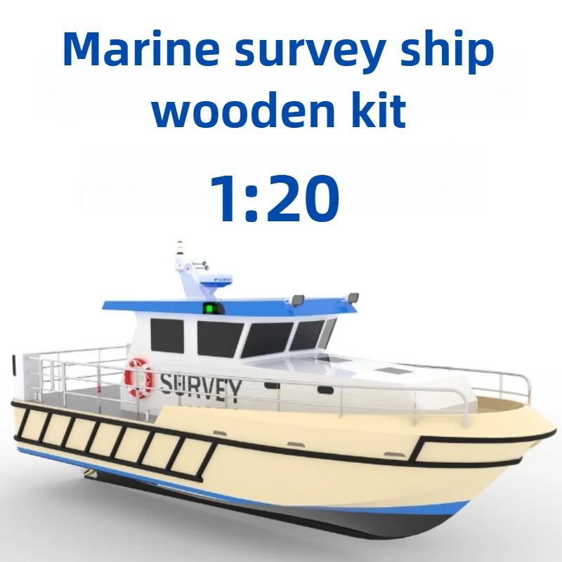 

1/20 Offshore RC Survey Ship Kit DIY ручная сборка деревянная модель рабочего корабля модель для взрослых сборка модель лодки с дистанционным управлением игрушка