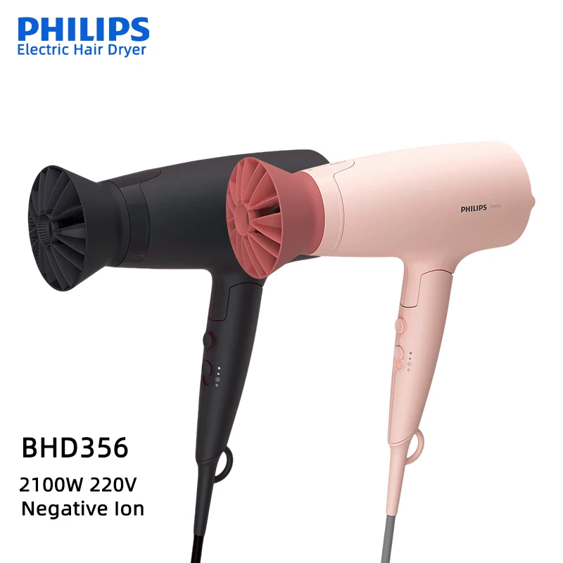 Philips BHD356/35 Ionic Hair Dryer 220V 2100W High Power Foldable 20 Million Negative Ions Hair Care Dryer Travel Blow dryer