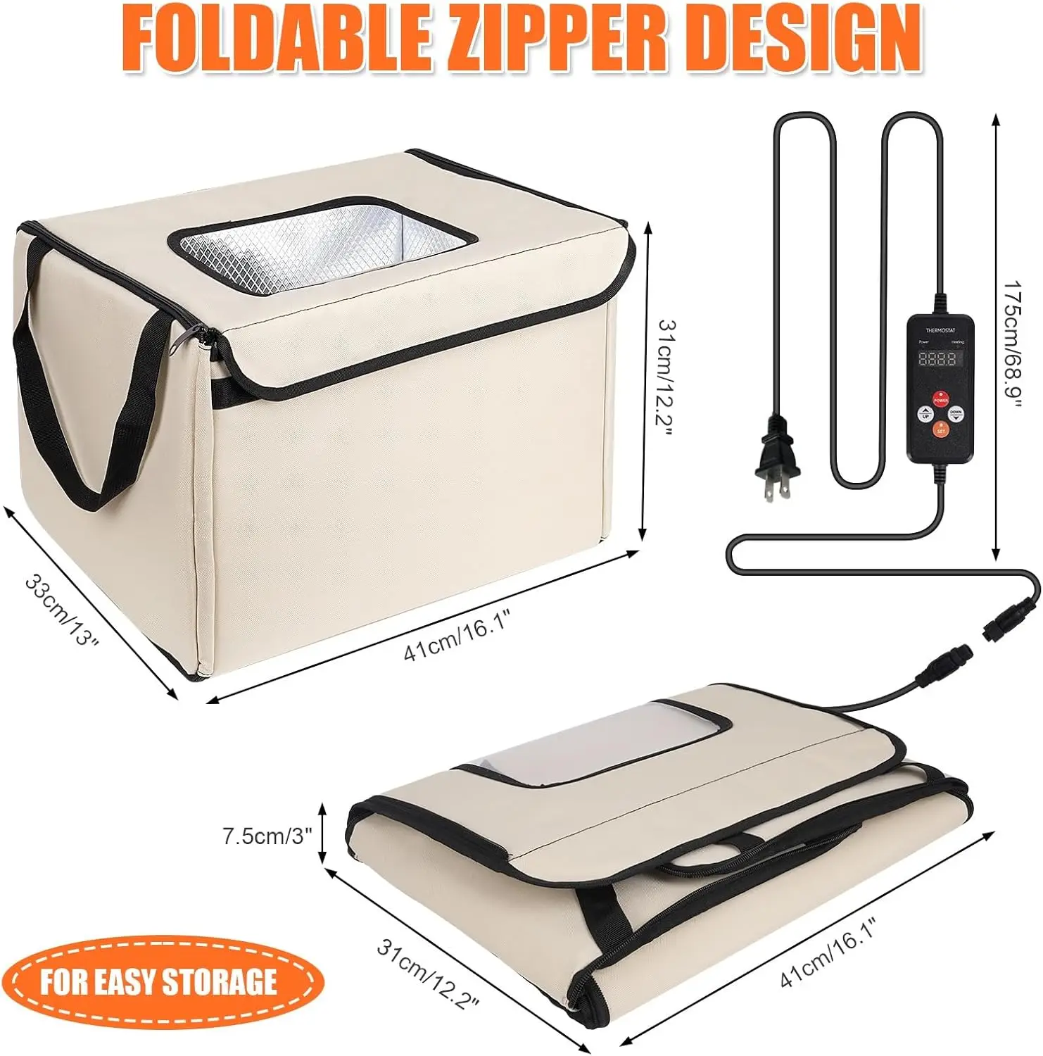 

Складная коробка для расстойки хлеба с крышкой, профейс для хлеба, 3-сторонняя равномерная лихорадка, подогреватель для приготовления пиццы/теста/выпечки