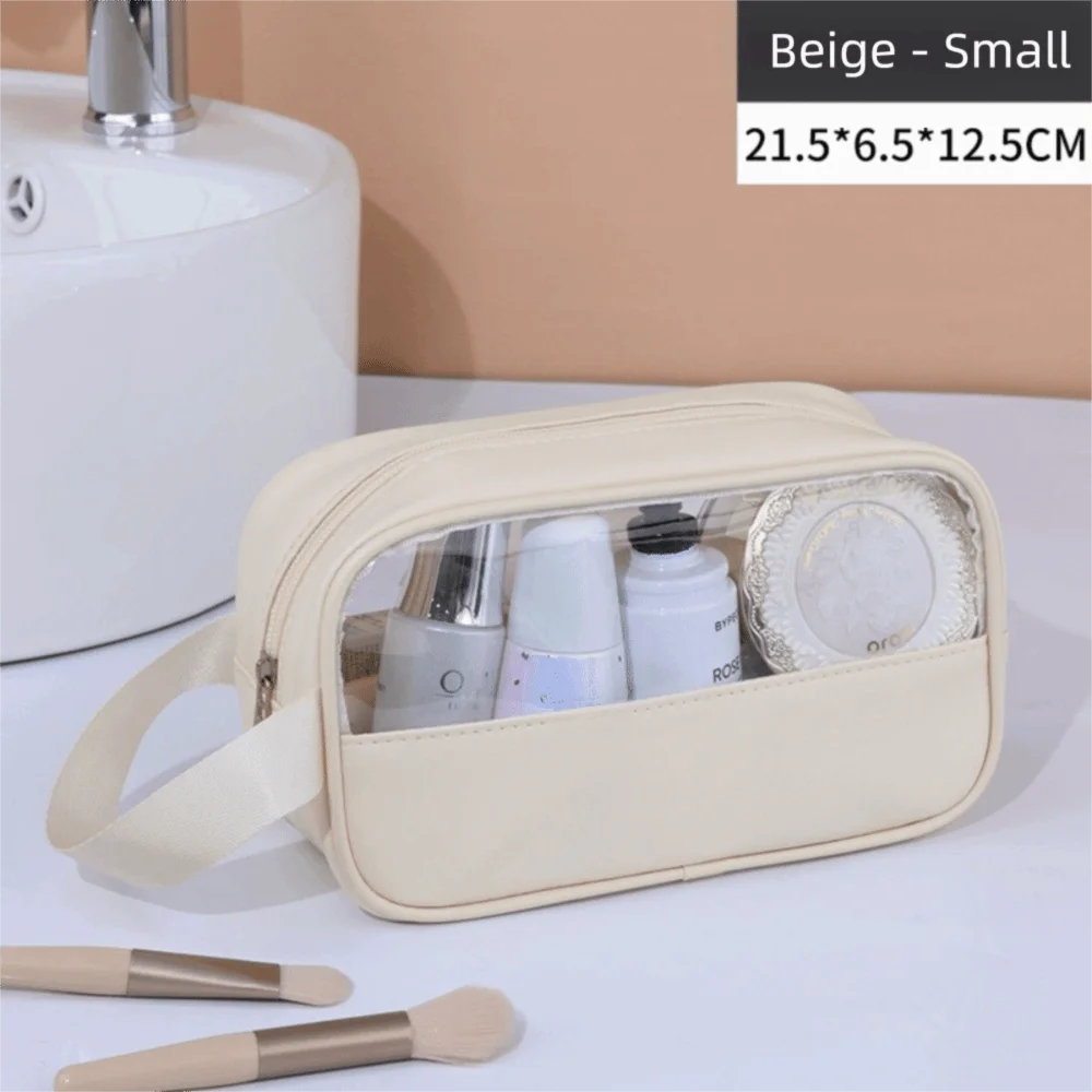 

Fashion Large Capacity Cosmetic Bag See-Through Zipper Clear Makeup Bag Bath Bag Travel