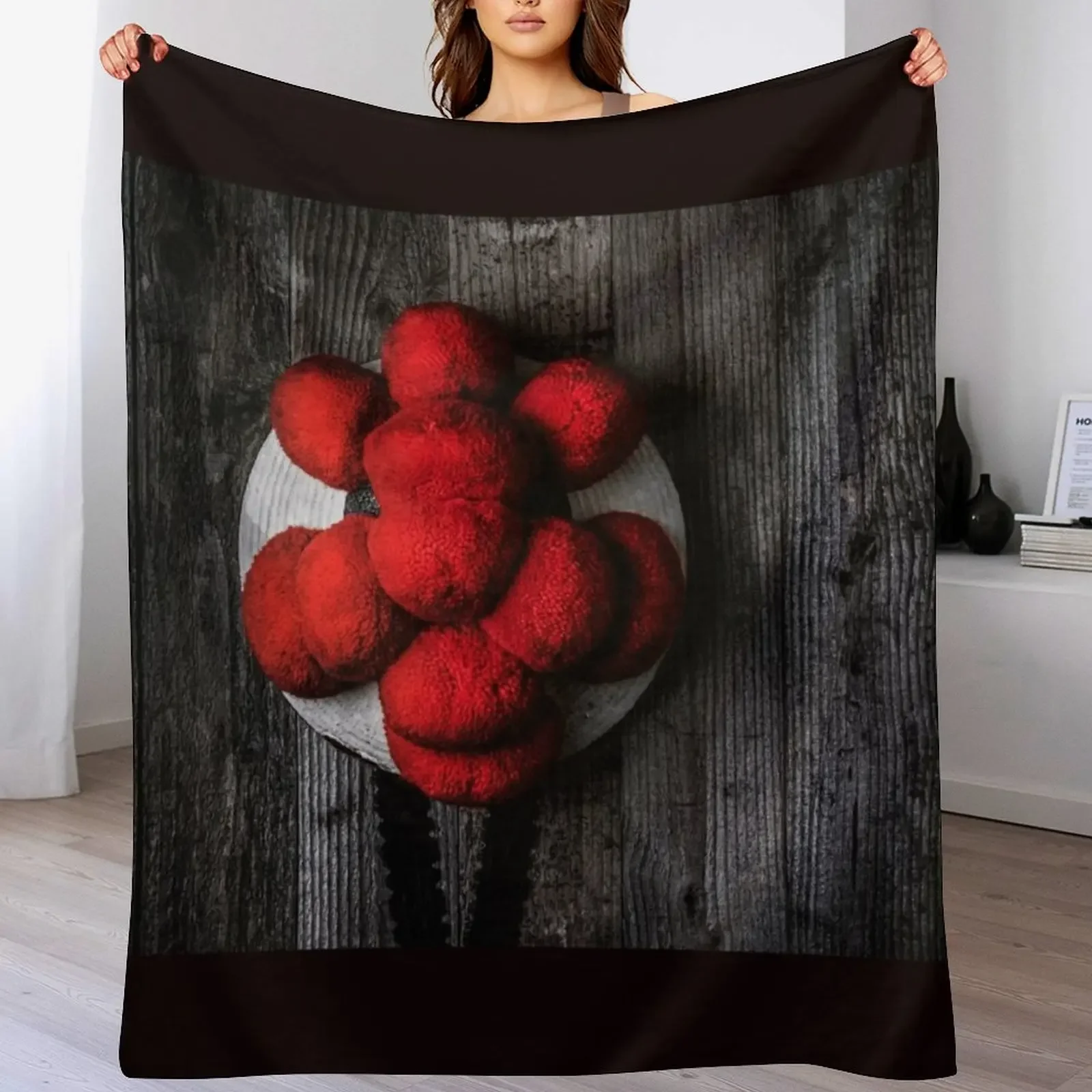 Bollenhut hangs on a rustic wooden wall Throw Blanket Summer Decoratives Retros Blankets For Bed Blankets