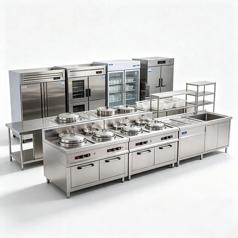 Industrial Kitchen Fit-out Service Custom Stainless Steel Hotel Restaurant Commercial Cooking Kitchen Equipment Complete Set