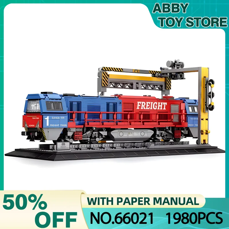 Technical City Trains MOC 66021 G2000 European Freight Train Model Building Blocks Brick Toys for Chridren Christmas Kids Gift