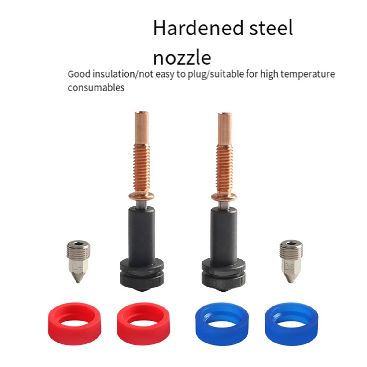 Upgraded High Flow 0.4mm Nozzles Hardened Steel/Copper/Titanium /TC4 Material for REVO Hotends 3D Printer Parts