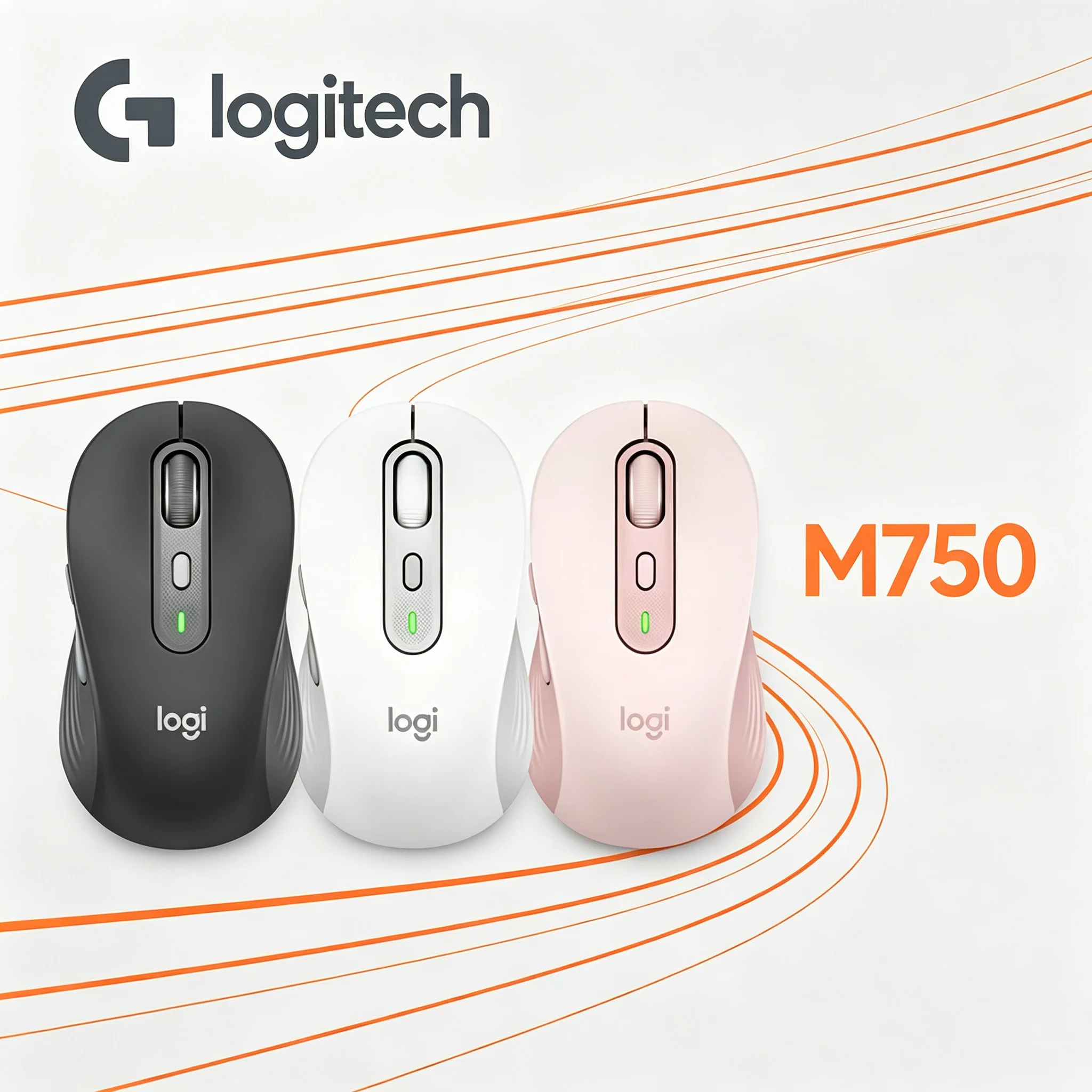 Reliable Long‑Life Logitech M750 Wireless Office Mouse,Multi‑Pair Function,6 Keys,400‑4000 DPI Sensitivity For Laptop