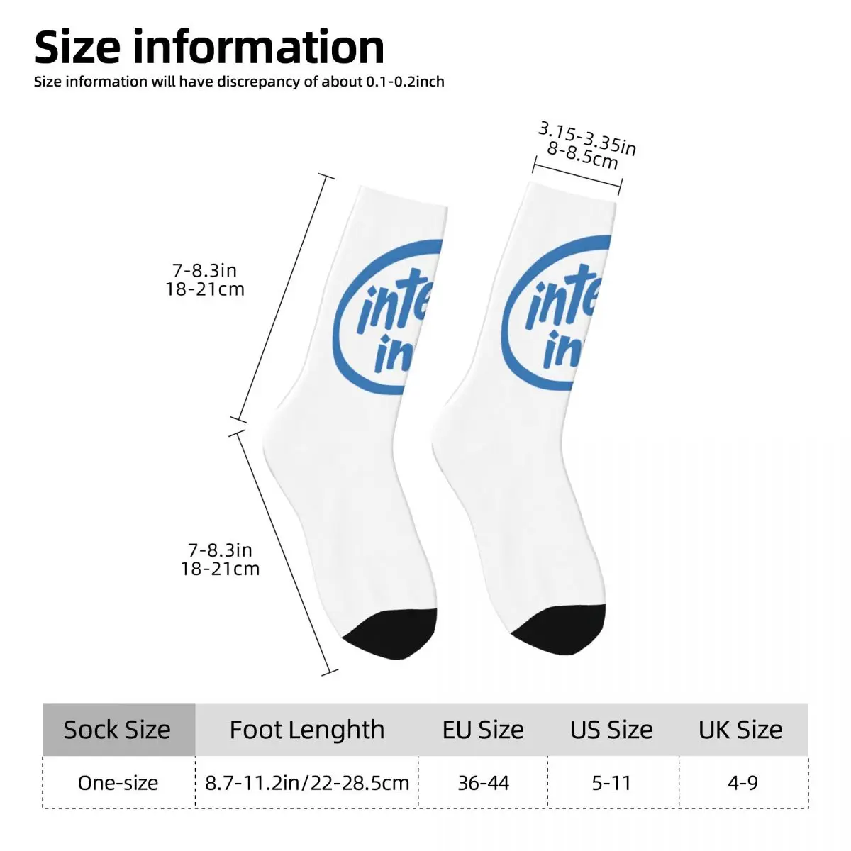Intel Inside - Classic Blue Windows 95 Computer System Accessories Kawaii Socks Gym Cartoon Pattern Socks