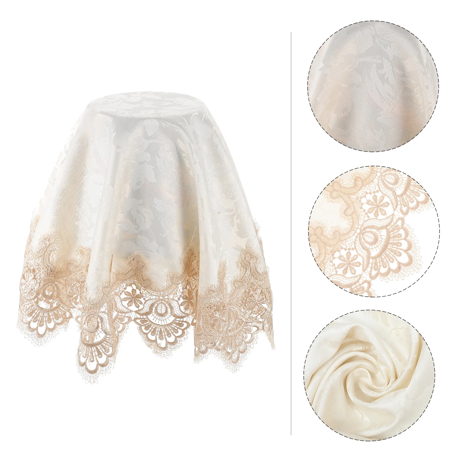 

Elegant Lampshade Cover Dustproof Table Light Protector Soft Cloth with Lace Trim Home Decorative Shade Cover Multifunctional