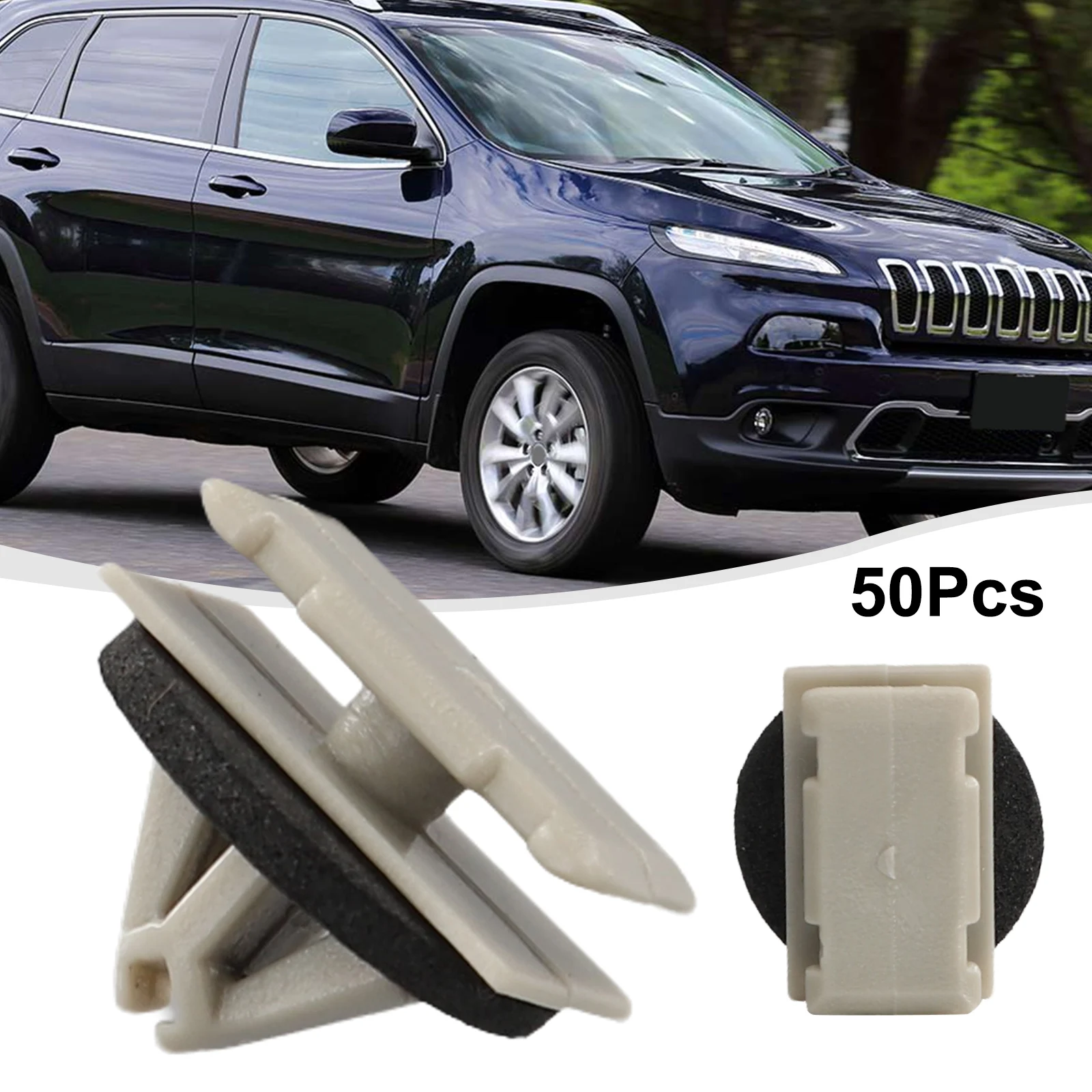 50pcs Car Rocker Panel Moulding Clips Trim Fastener For Jeep For Cherokee Front Door Lower Molding Clip Car Clip Sealer