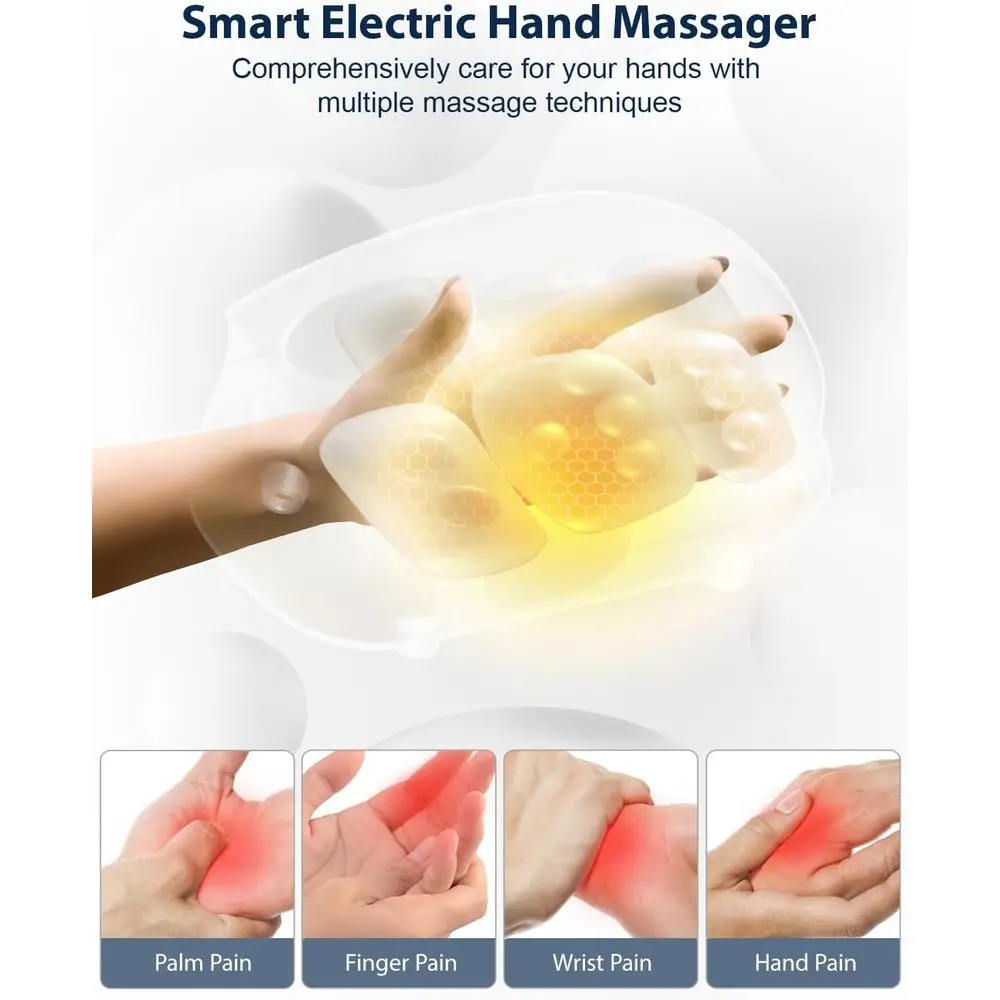 جهاز مساج يدوي لاسلكي مع حرارة وضغط لتخفيف الآلام وتخفيف نفق الرسغ، هدية مثالية للنساء (أسود)