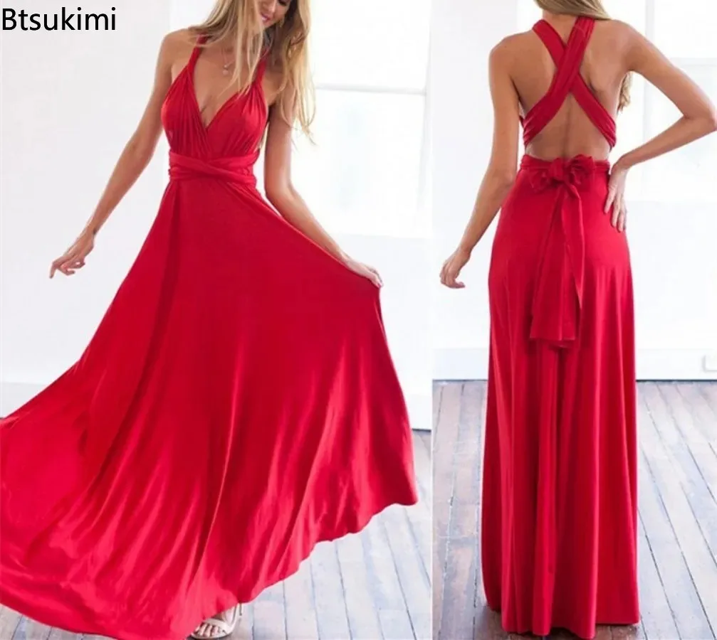 Abiti da donna sexy Multiway Wrap Convertible Boho Maxi abito elegante fasciatura abito da festa damigelle d'onore abiti da sera Femme