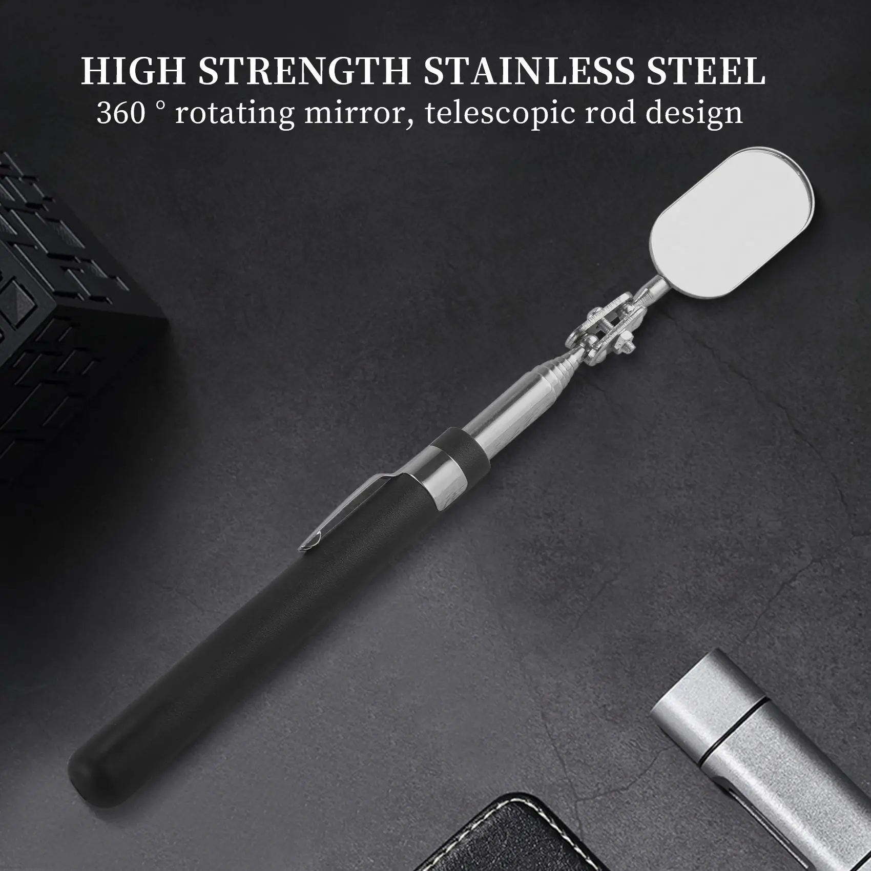 

TKOH-3 Pieces Telescoping Inspection Mirror Observe Mirror Inspection Tool For Check The Condition Of The Vehicle(Oval)