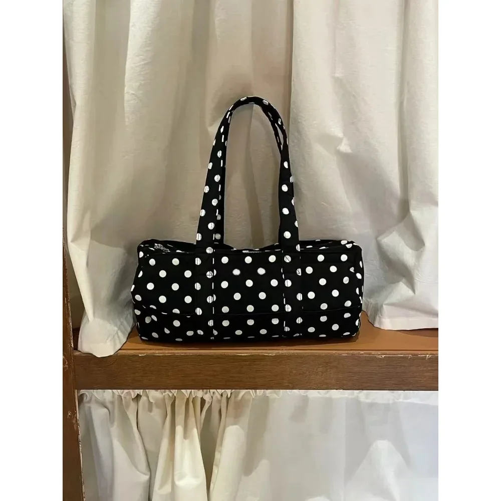 

SS New Women Y2K Korean Harajuku Japanese Polka Dot black bags Zipper cute Handbag Shoulder Underarm Hand bag Purses Sling Bags