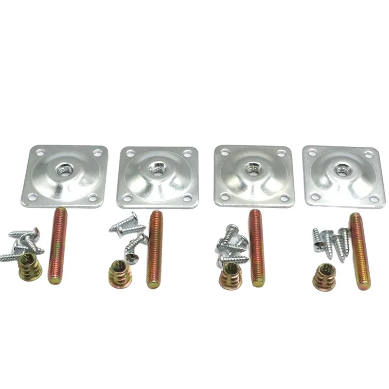 Placa de fijación para patas de sofá, juego de soportes de montaje con tornillos, herrajes para muebles, esquina, 0/6/11/30 grados, 4 unidades