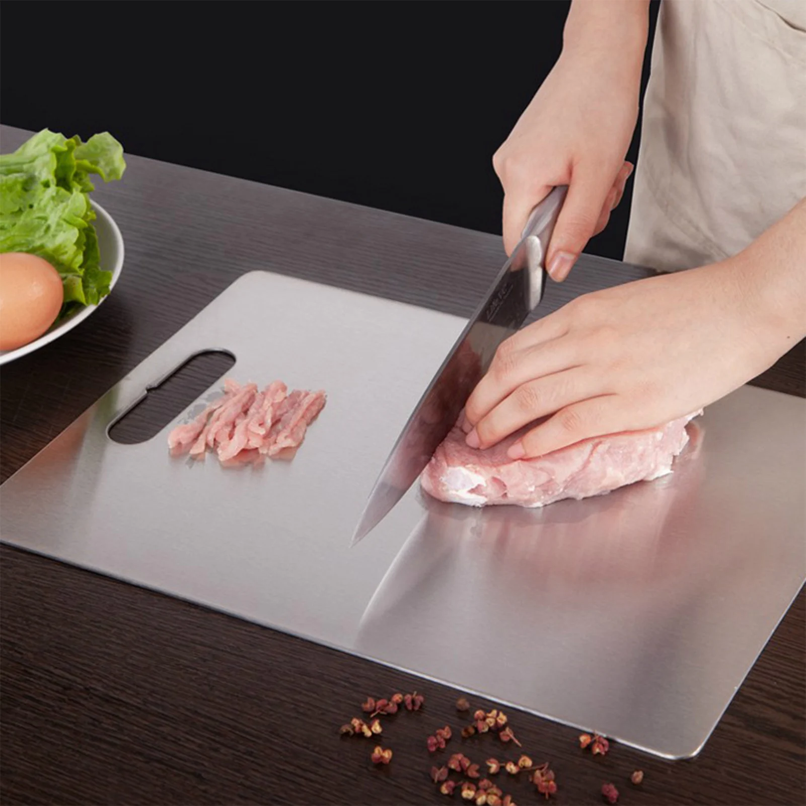 

Kitchen Chopping Board Stainless Steel Double-sided Cutting Board Smooth Household Cutting Board Practical Kitchen Accessories