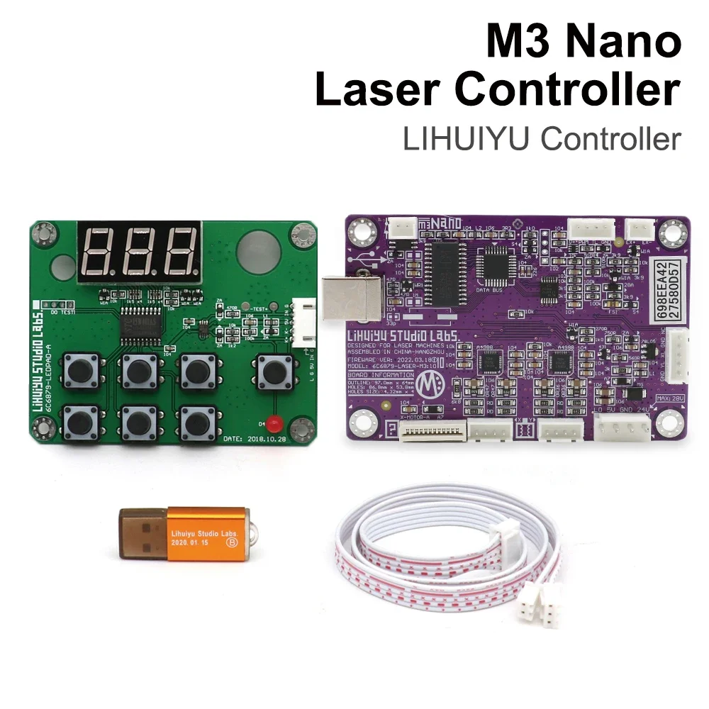 LIHUIYU M3 Nano Laser Controller Mother บอร์ดหลัก + แผงควบคุม + Dongle B ระบบแกะสลักเครื่องตัด DIY 3020 3040 K40