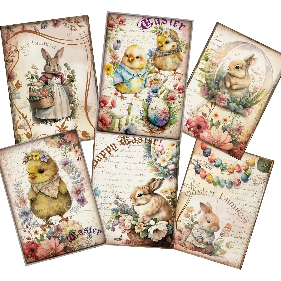 JAIIMAN Juego de 44 tarjetas con patrones de huevos de Pascua de primavera, para tarjetas de carteles de felicitación, manualidades en papel, bandera navideña DIY, decoración de álbumes, manualidades