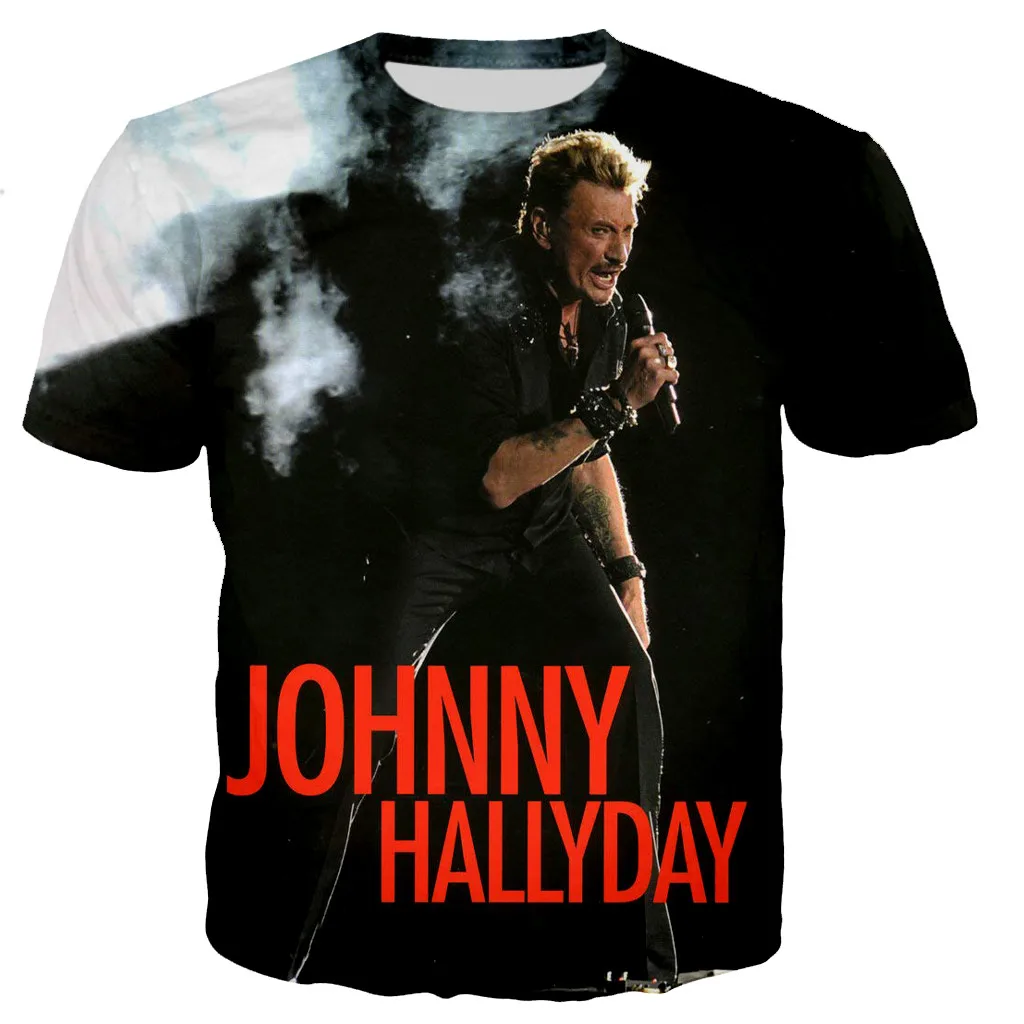 Johnny Hallyday 3D Printed T-shirt Unisex Summer Fashion Casual Style T Shirt Men and Women Streetwear Oversized Tops Tees