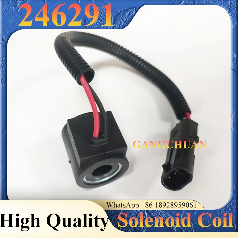 อะไหล่เครื่องยนต์รถขุด โซลินอยด์วาล์ว 246291 12v คอยล์โซลินอยด์วาล์ว