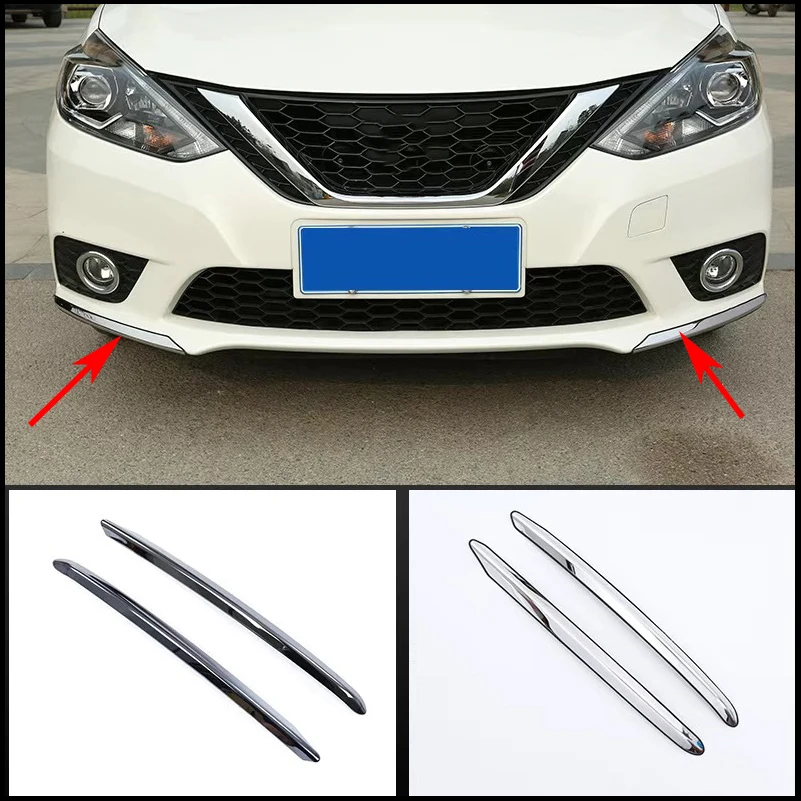 

FOR Nissan Sentra 2016-2019 Both Side Bumper Lip Corner Cover Sticker Trim Strip Decorate Car Styling Auto Parts Accessories