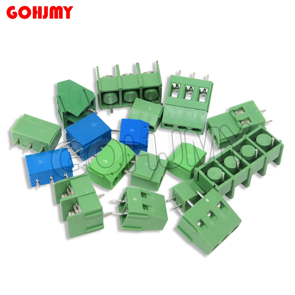 20PCS KF7.62 KF103 KF126 KF128 KF129 KF300 KF301 KF350 Connector PCB Screw Terminal Block Connector 2PIN 3PIN Green Blue