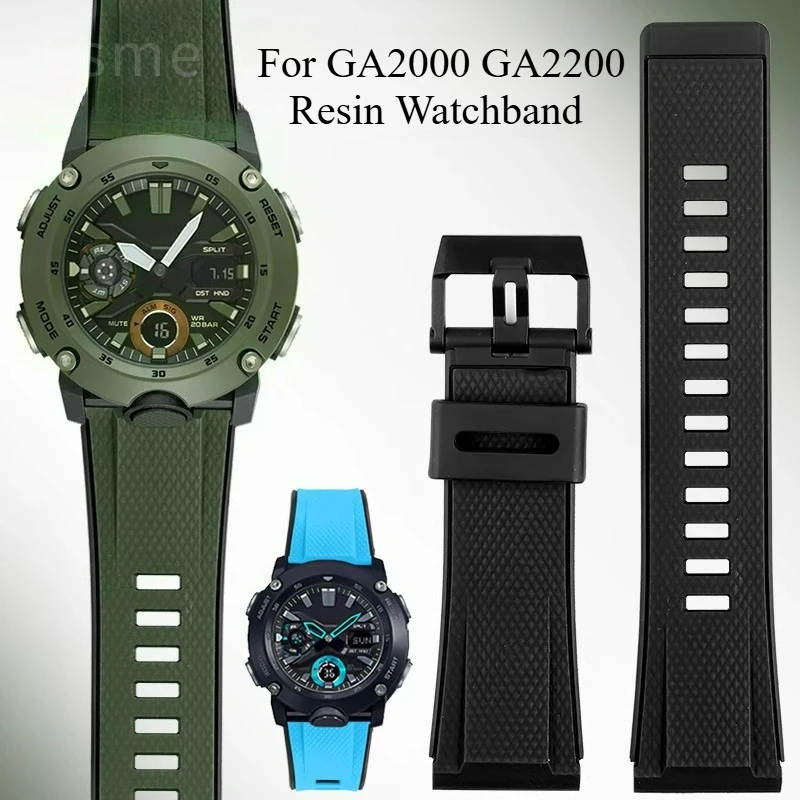 Correa de reloj para Casio G-SHOCK Series GA2000 Ga2200, correa de silicona de resina para hombre, pulsera de reloj resistente al agua y al sudor de 24mm
