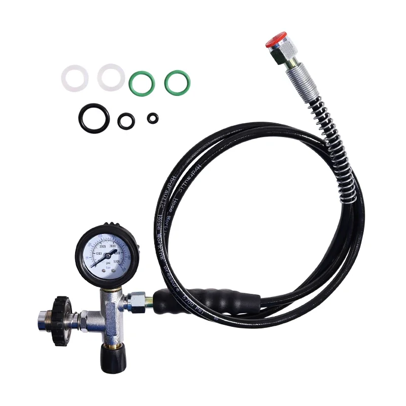 Diving Compressor Scuba Filling Service High Pressure Filling Station G5/8-14 End Compressor Filling Valve with Hose
