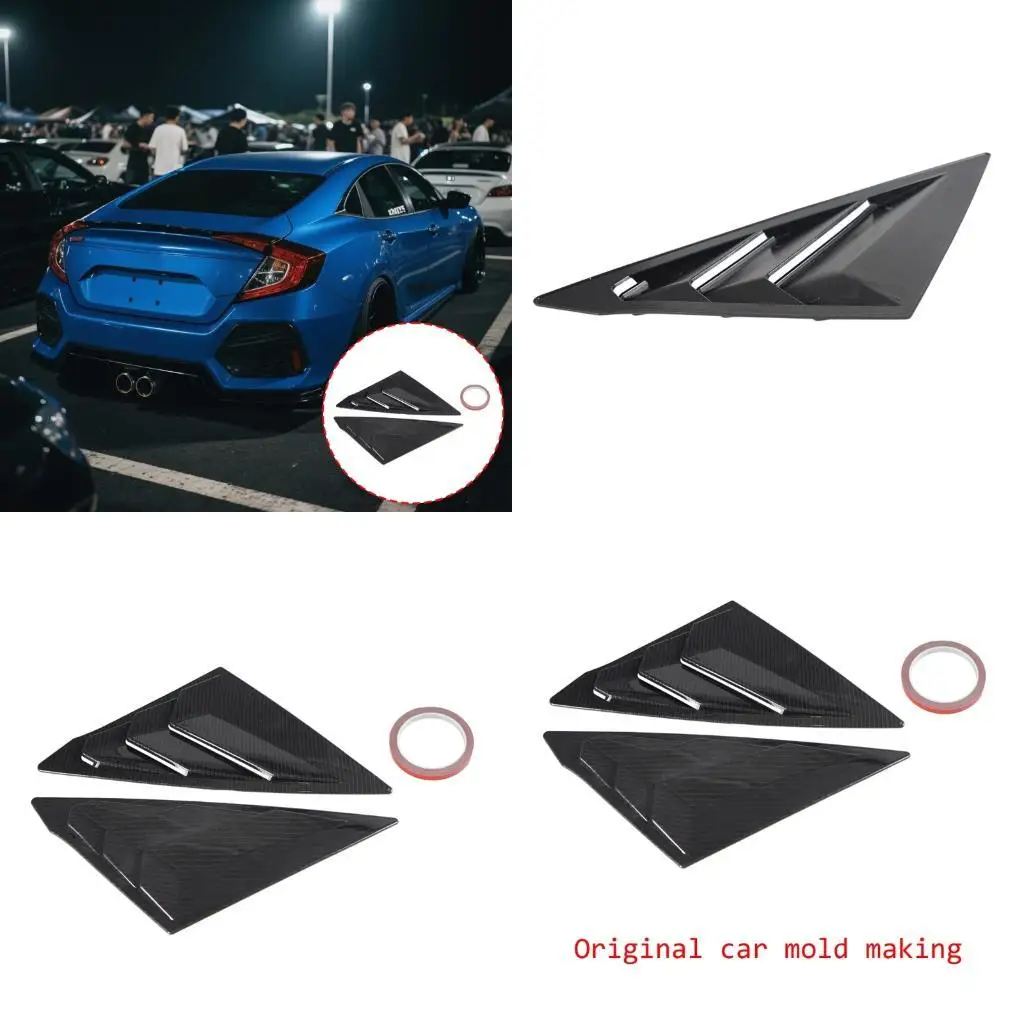 

02DE Car Exterior Louvers Window Shutters Glass Blinds Trim Air Vent Scoops Shades Cover ABS Exterior Easy Mounting