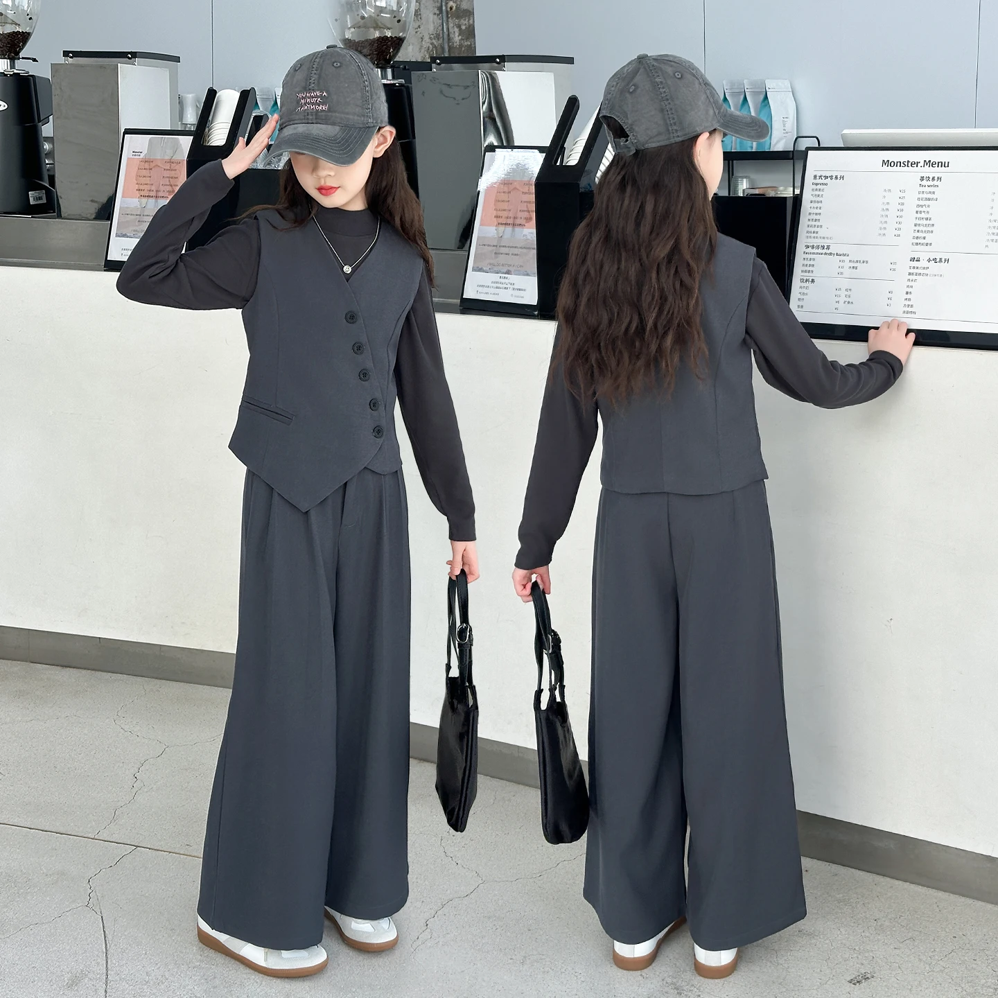 Child Casual Blazer Set Pantsuit for Teen Girl Party Wedding Vest +Pants Garments Kid Fashion Clothing Tuxedo Suit child outfits