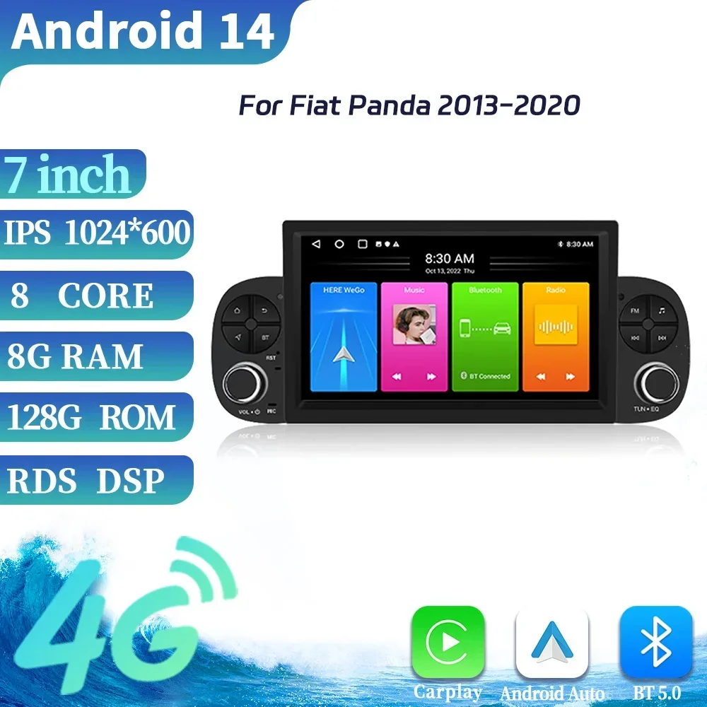 

Для Fiat Panda 2013-2020 Беспроводная Android 13 GPS Мультимедийная автомобильная радиостанция 2 Din Беспроводная стереоконсоль с экраном Carplay