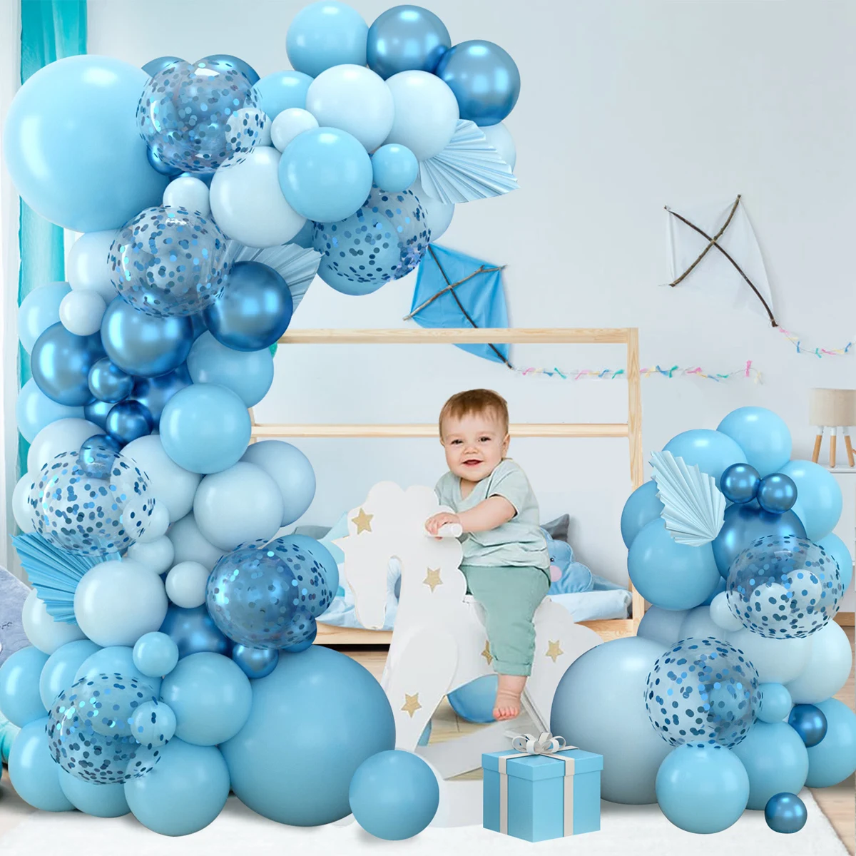 Maca Blue Balloon Garland Arch Kit Birthday Party Decoration Birthday Wedding Balloon Latex Balloon Baby Shower Party Supplies