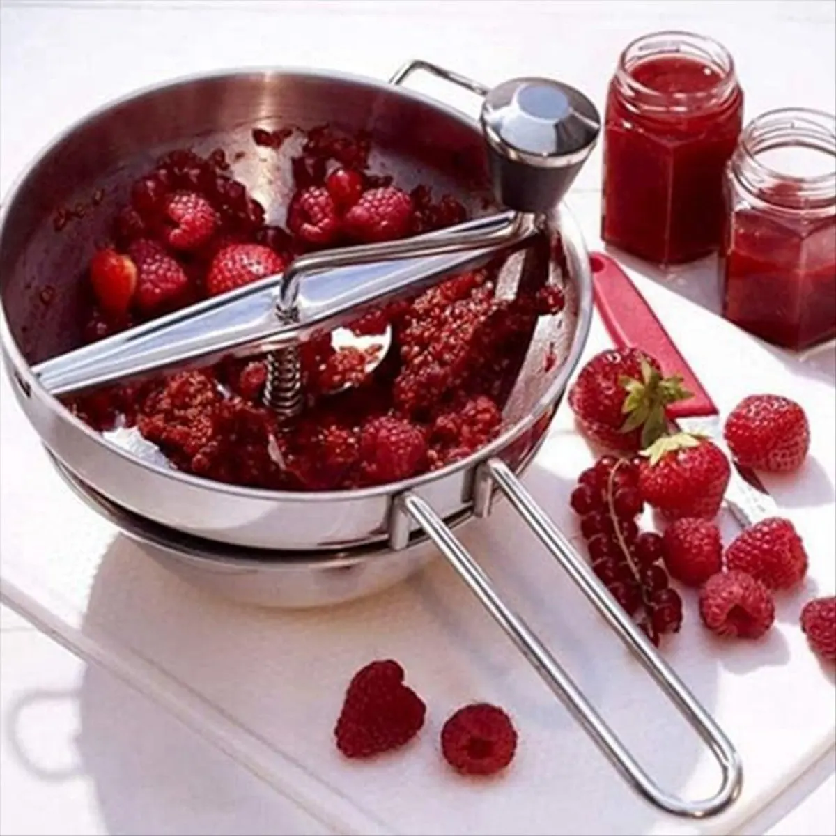 A78I Puree Maker,Potato Masher,Steel Vegetable Fruits Grinder Tool,Pressing Mashing for Pumpkin,Food Mill