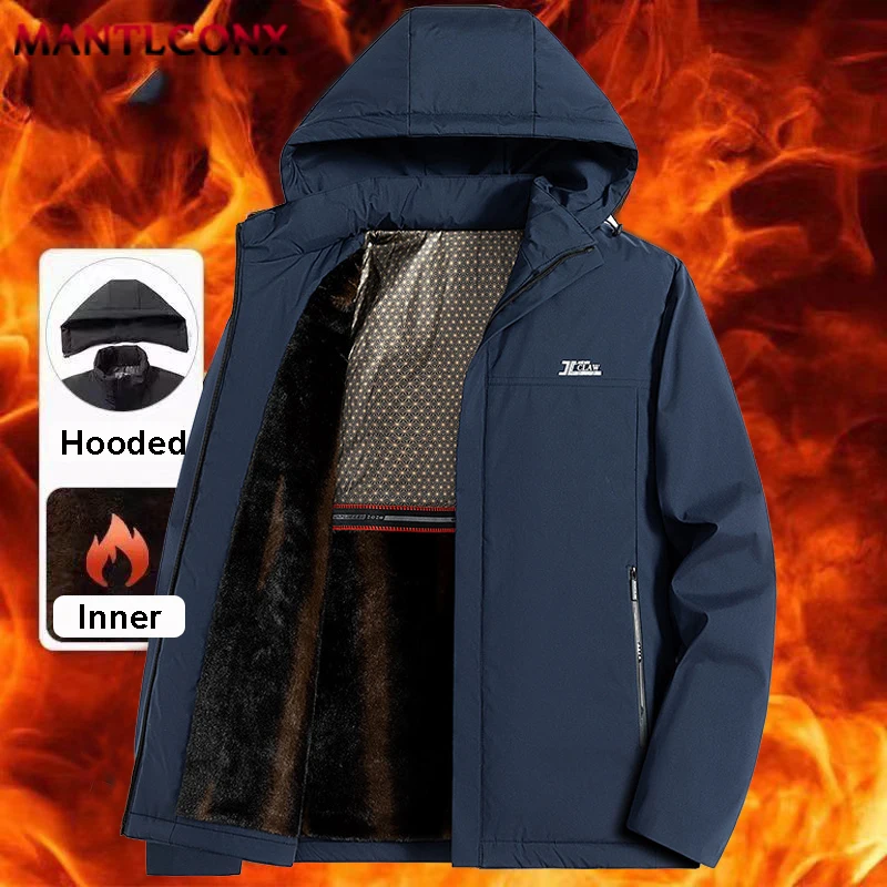 

Мужская зимняя куртка на флисовой подкладке, ветровка с капюшоном, зимняя мужская парка для кемпинга, пешего туризма, треккинга, лыжная зимняя куртка, пальто, верхняя одежда, мужская