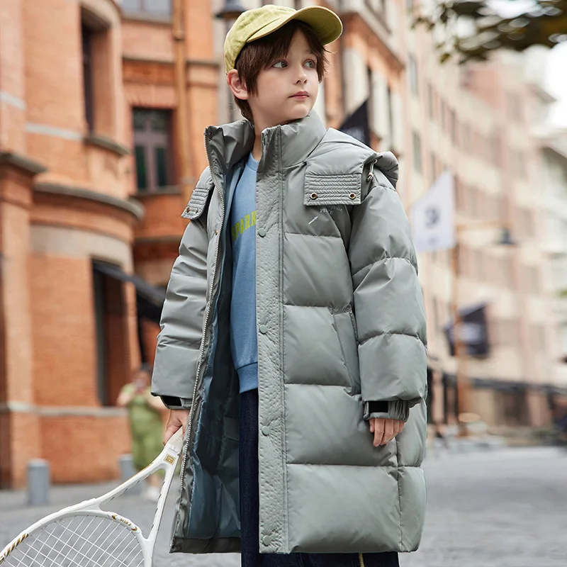 

RAISE Зимний детский пуховик для мальчиков, однотонный толстый теплый пуховик с капюшоном для мальчиков-подростков, верхняя одежда для маленьких мальчиков, пальто, парка для детей 5-12 лет