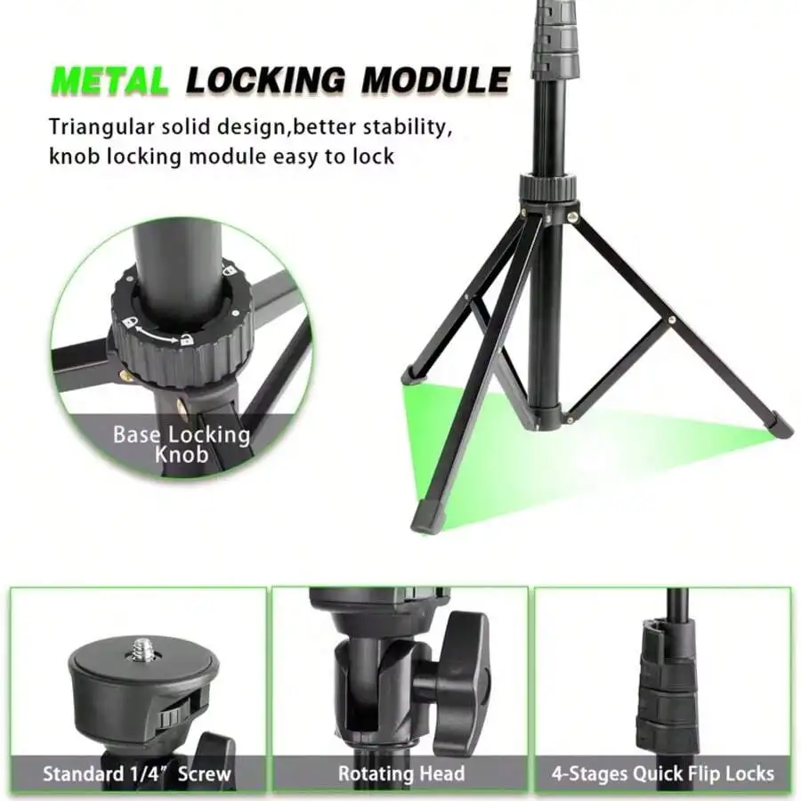 Multifunctional Adjustable Tripod Up To 160cm With 180° Rotating Phone Holder For Selfie Video Live Streaming