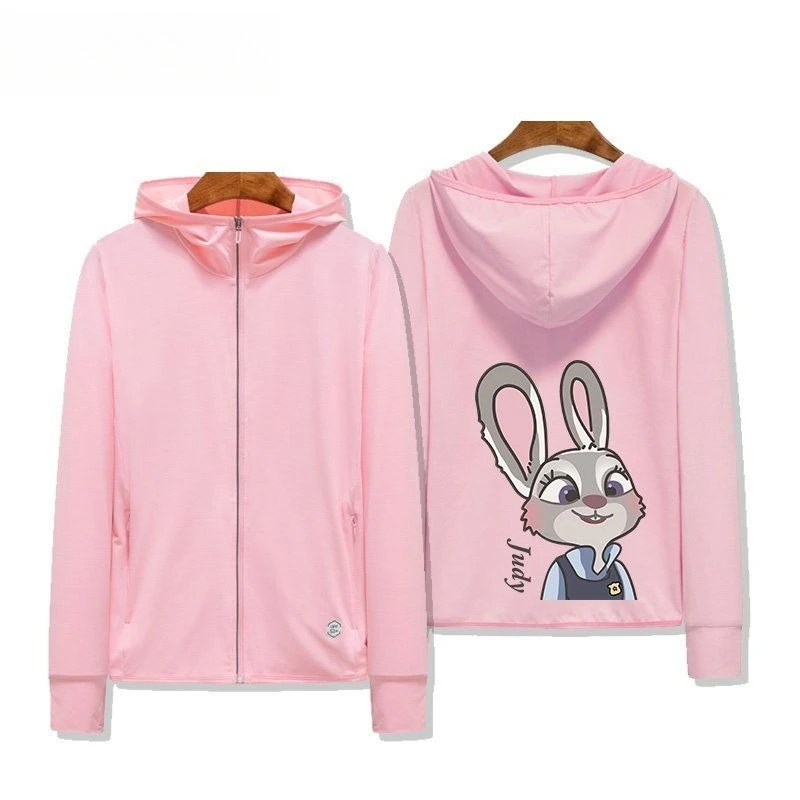 

Zootopia Judy Nick Print Sun Shirt, Ice Silk Quick Dry Summer Outdoor Jacket, Lightweight UV Protection Long Sleeve Casual kpop