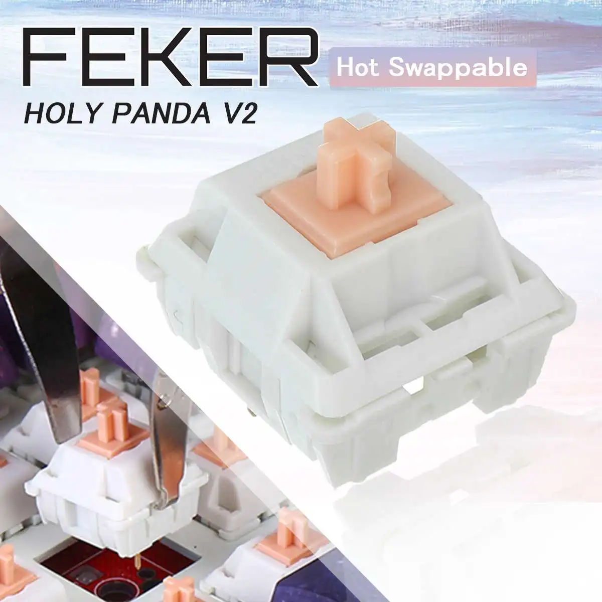 FEKER Similar to Holy Panda Mechanical Keyboard Accessories Replacement Tactile Polycarbonate Top Cherry Mx Gamer Hotswap