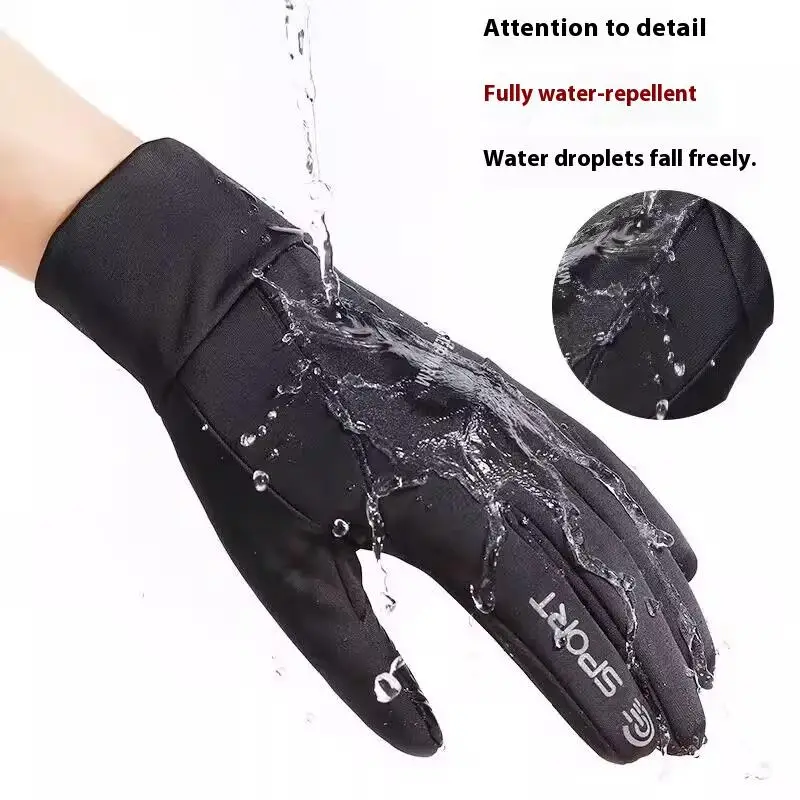 Gimnasio Fitness deportes correr pantalla táctil cálida guantes antideslizantes guantes de motocicleta hombres negro Otoño Invierno guantes de ciclismo al aire libre