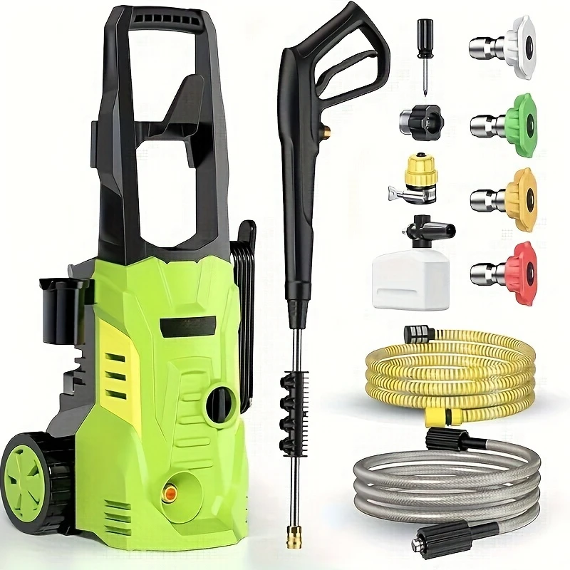 Electric High Pressure Washer - Portable Power Washer With Upgraded Soap Tank, 4 Pressure Tips