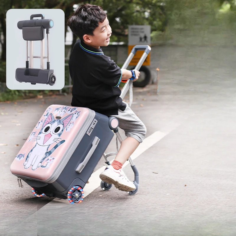 Children's luggage, children can sit, ride, and use a trolley box. Lazy people can travel, board a plane, take a stroll,