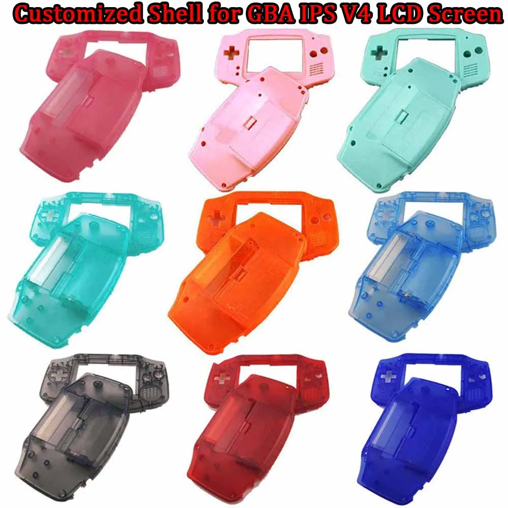 جديد مخصص قذيفة الإسكان والأزرار مع IPS V4 LCD مجموعات الشاشة ل GBA الخلفية LCD V4 شاشة سطوع عالية ل GBA