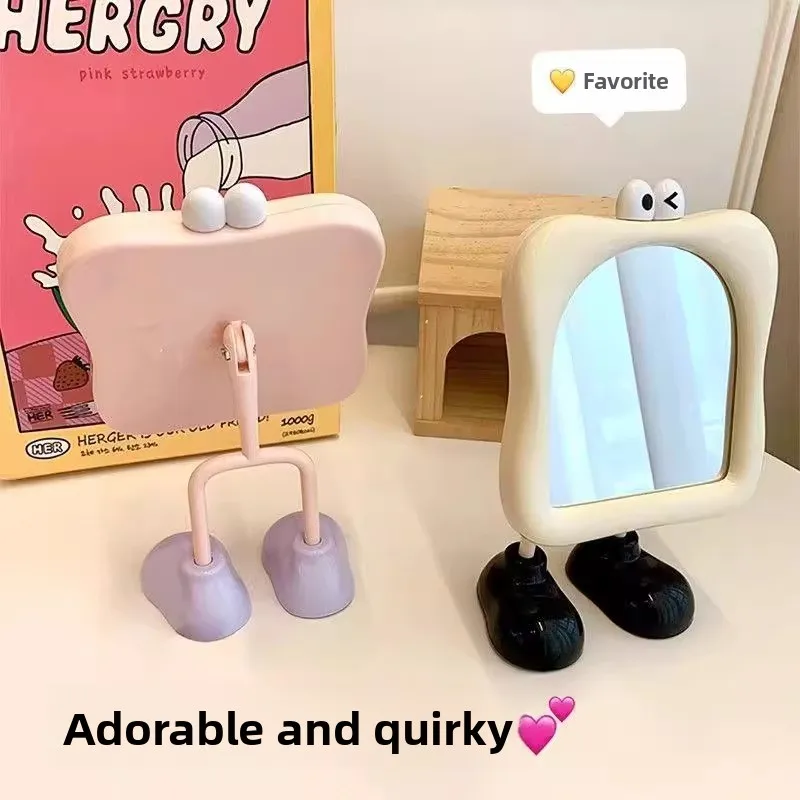 กระจกพกพาแบบตั้งโต๊ะ ดีไซน์น่ารัก ความคมชัดสูง เหมาะสำหรับนักเรียน ใช้ในสำนักงาน สร้างสรรค์ บำบัดอารมณ์ รุ่น Sle PISSA