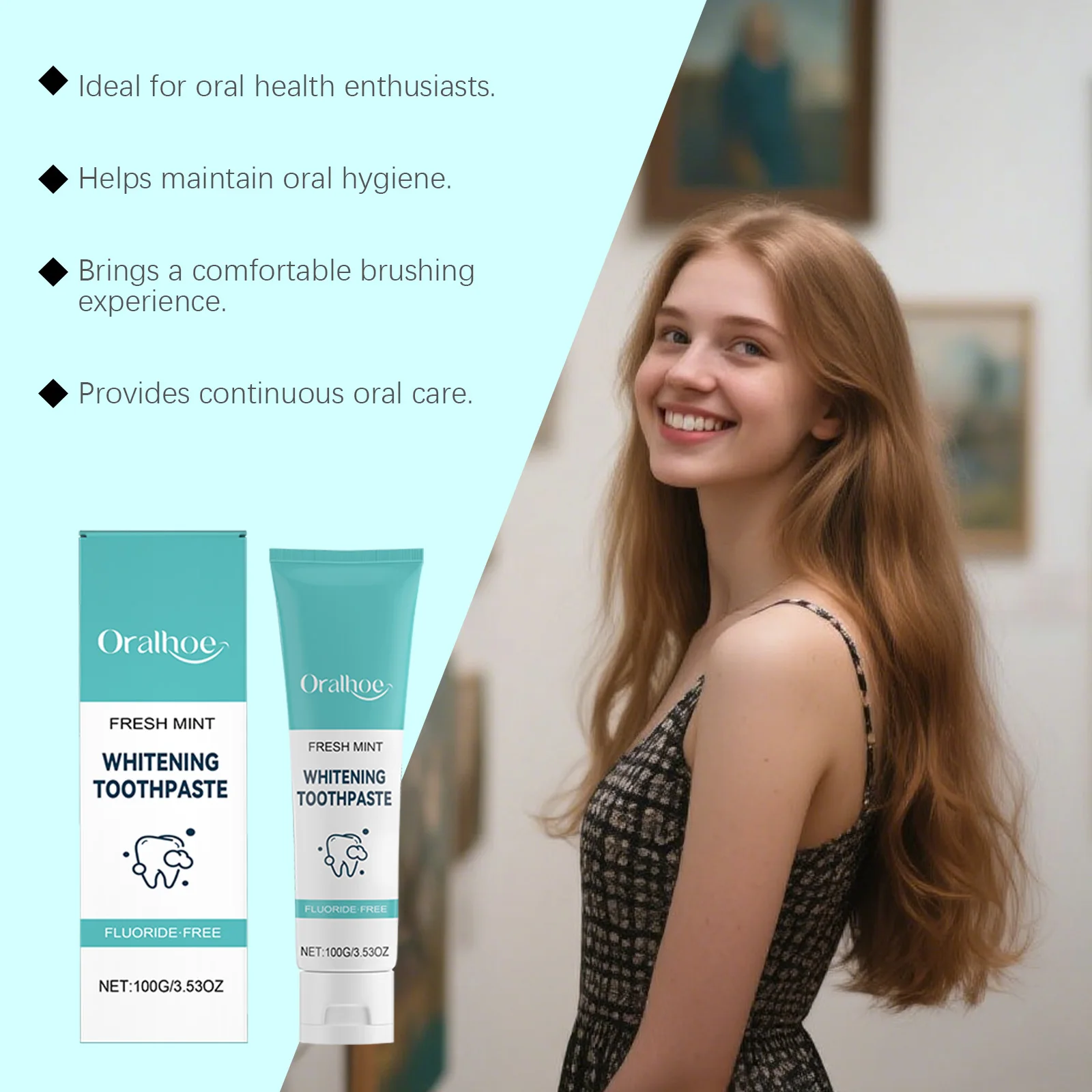 معجون أسنان صودا الخبز بالنعناع يزيل البقع بشكل فعال للأسنان الصفراء ويزيل الرائحة معجون أسنان للعناية بالفم منعش يدوم طويلاً