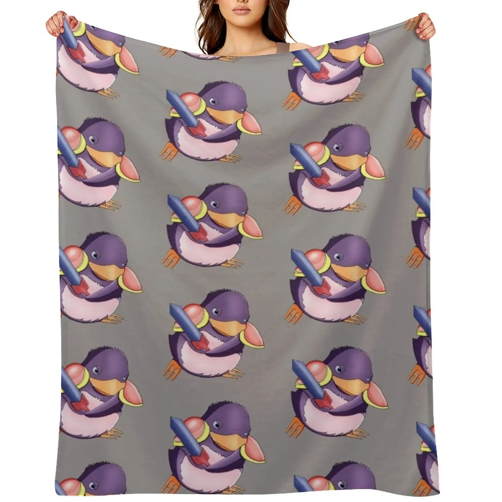 

Penguin Soldier Throw Blanket Cute Plaid warm winter Luxury Brand Luxury St Blankets