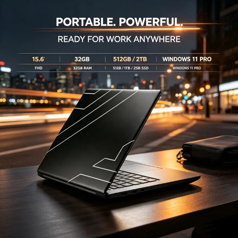 15.6 Inch I9-9900 FHD Laptop 32GB RAM /2TB SSD Windows 11 Pro Portable Powerful Notebook for Work Anywhere