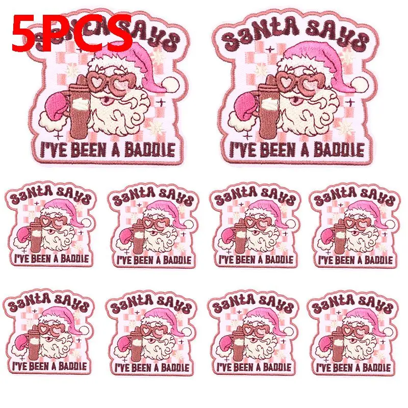 5 pçs atacado feliz natal remendo arco remendos bordados de natal para roupas ferro em remendos termoadesivos