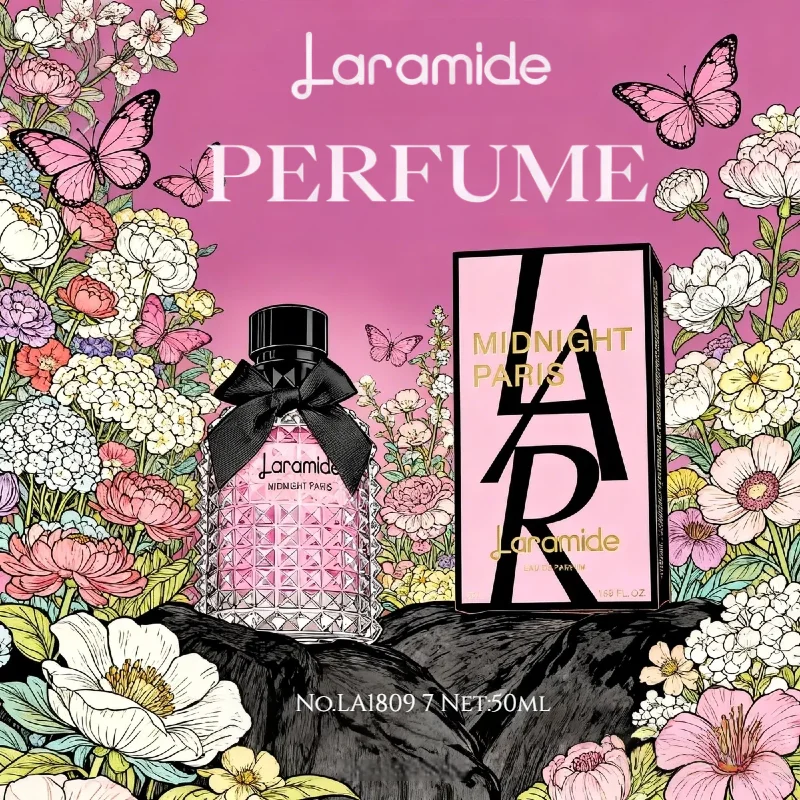 

Women's Perfume Laramide Midnight Paris 50ml - Elegant Pink Bottle, Fresh Scent, Ideal for Daily Wear & Gifting