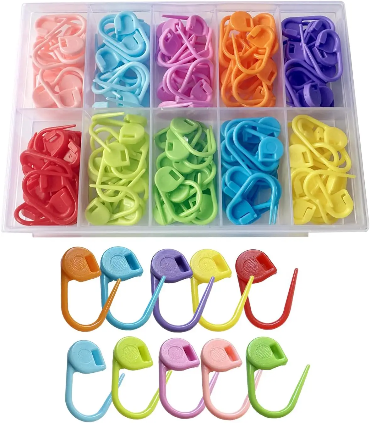 150 Pieces Knitting Crochet Locking Stitch Markers Stitch Needle Clip Counter 10 Colors (Color Ship Randomly)