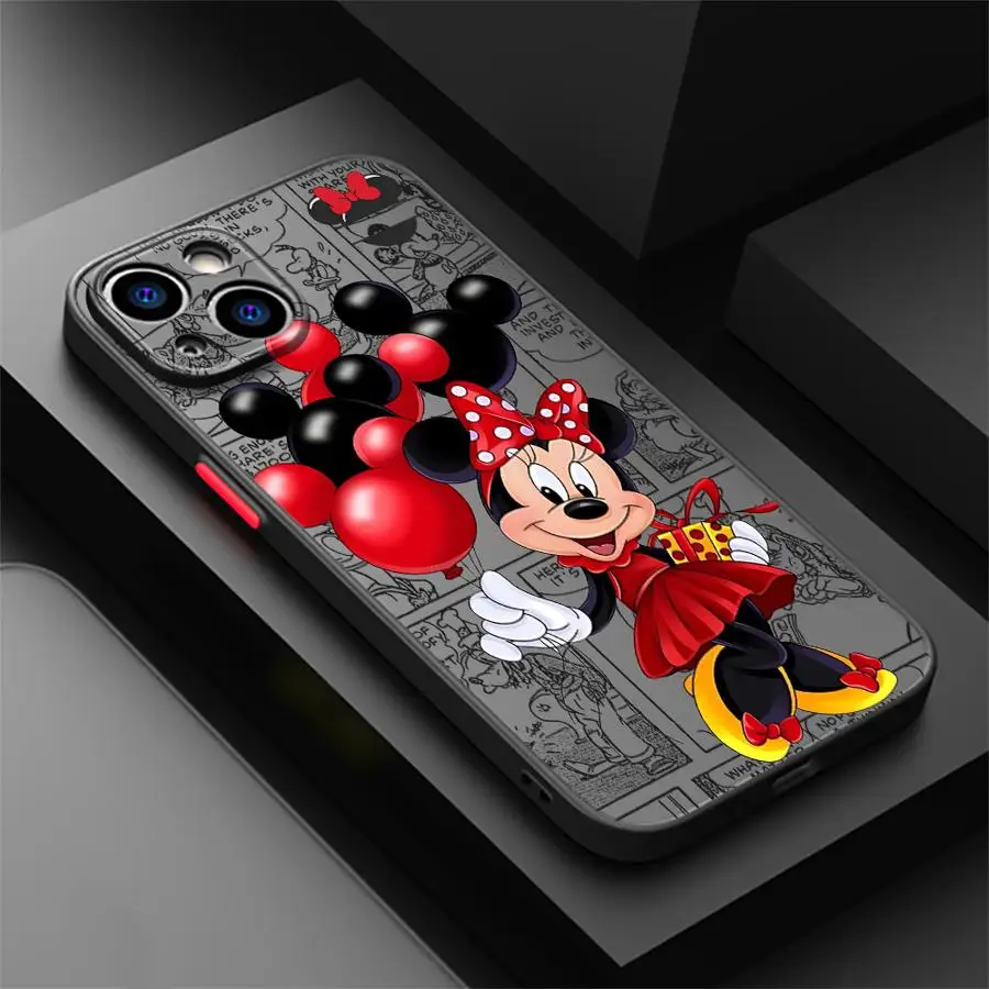 Love Disney Mickey Minnie Mouse Matte Case for Apple iPhone 16 Pro15 Pro Max 14 13 Mini 12 11 14 Plus 7 8 XR X XS Back Cover