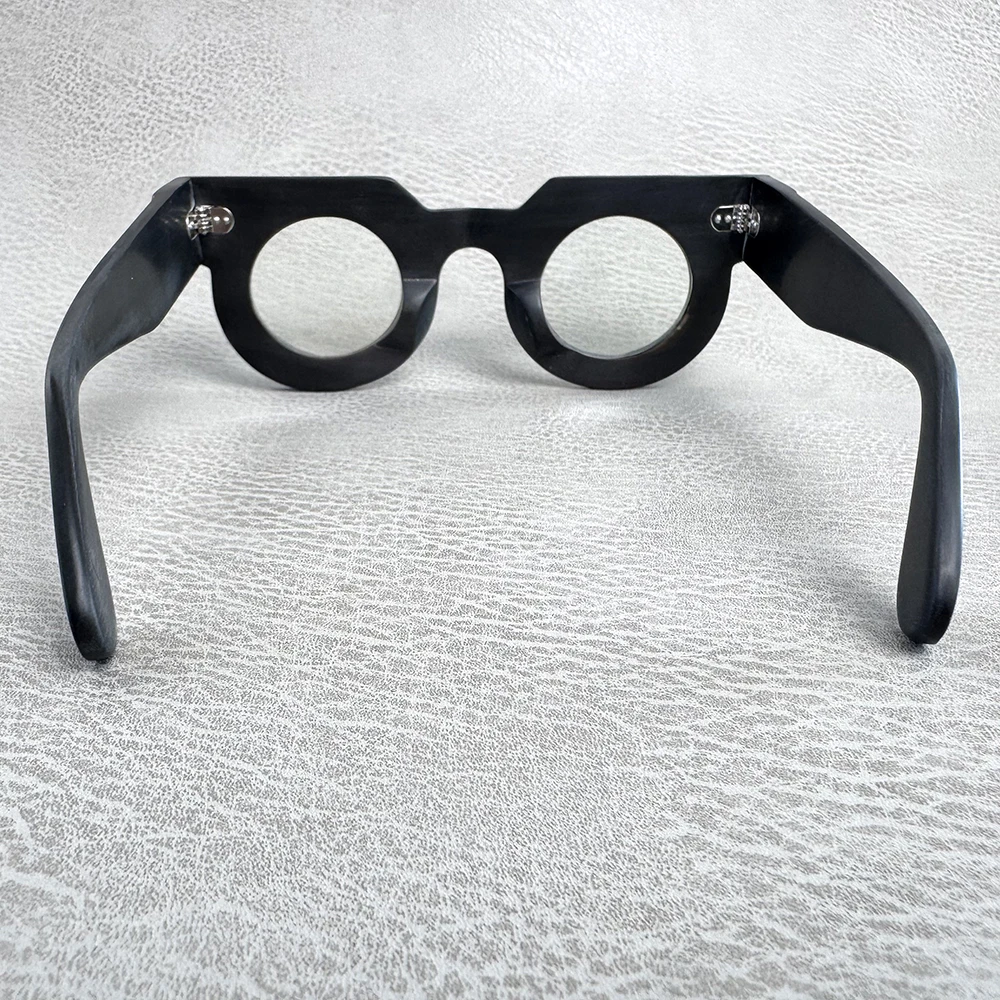 Man Glasses Frames Owl Eye Rough Matte Vintage Optical Eyeglasses Unique Handmade Buffalo Horn Prescription Eyeglass Frames - view 4